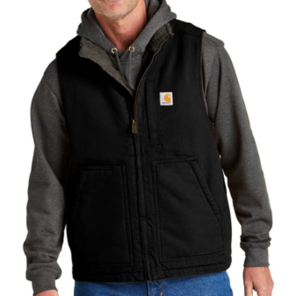 (NWT) Carhartt Sherpa Mens Vest Winter Coat Black - Picture 3 of 8